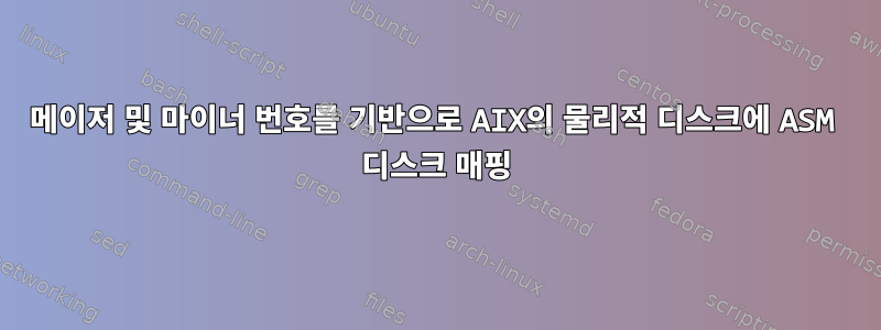 메이저 및 마이너 번호를 기반으로 AIX의 물리적 디스크에 ASM 디스크 매핑