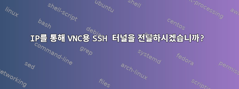 IP를 통해 VNC용 SSH 터널을 전달하시겠습니까?