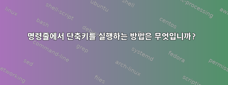 명령줄에서 단축키를 실행하는 방법은 무엇입니까?