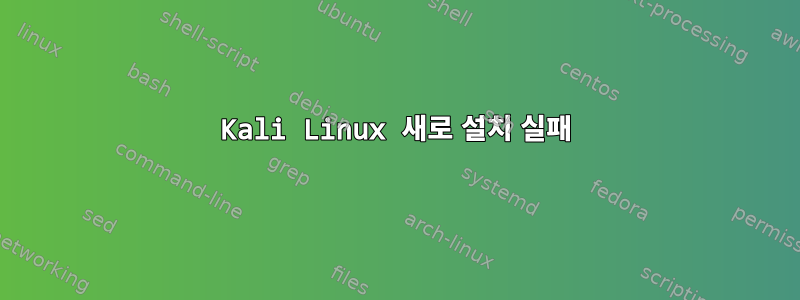 Kali Linux 새로 설치 실패