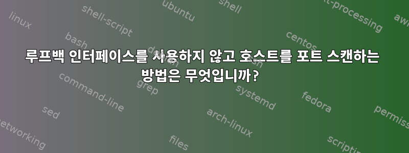 루프백 인터페이스를 사용하지 않고 호스트를 포트 스캔하는 방법은 무엇입니까?