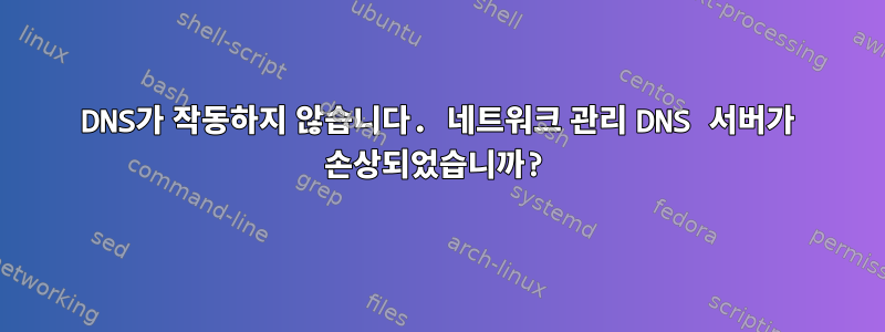 DNS가 작동하지 않습니다. 네트워크 관리 DNS 서버가 손상되었습니까?