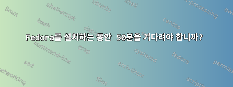 Fedora를 설치하는 동안 50분을 기다려야 합니까?