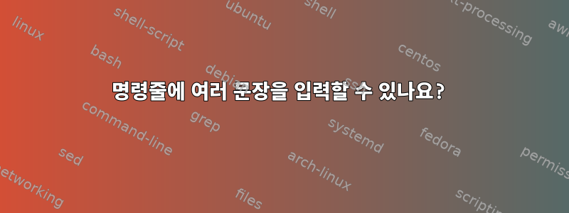 명령줄에 여러 문장을 입력할 수 있나요?