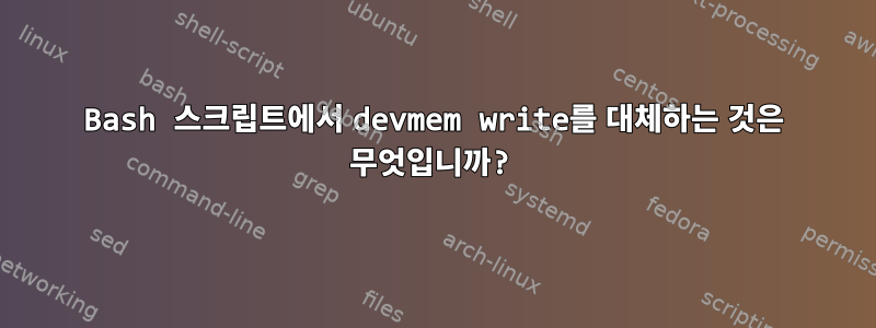 Bash 스크립트에서 devmem write를 대체하는 것은 무엇입니까?