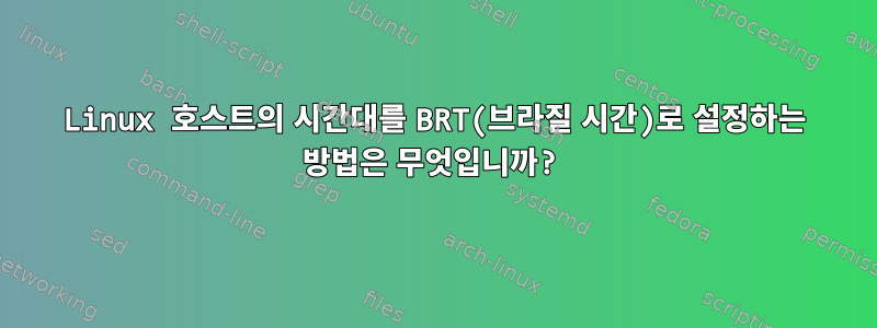 Linux 호스트의 시간대를 BRT(브라질 시간)로 설정하는 방법은 무엇입니까?