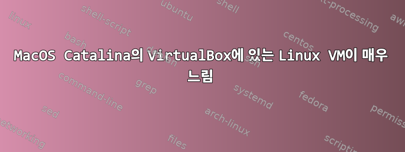 MacOS Catalina의 VirtualBox에 있는 Linux VM이 매우 느림