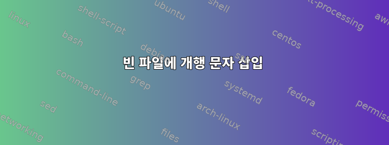 빈 파일에 개행 문자 삽입