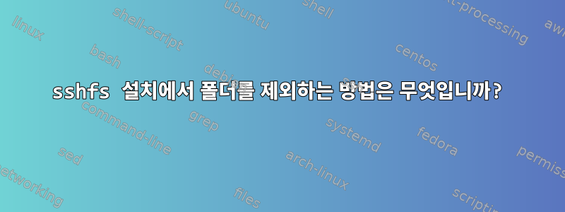 sshfs 설치에서 폴더를 제외하는 방법은 무엇입니까?