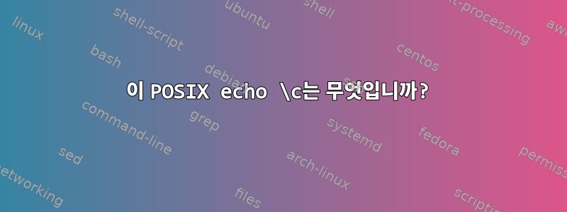 이 POSIX echo \c는 무엇입니까?