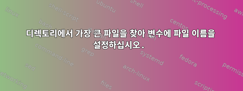 디렉토리에서 가장 큰 파일을 찾아 변수에 파일 이름을 설정하십시오.