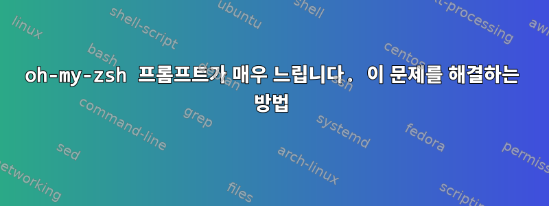 oh-my-zsh 프롬프트가 매우 느립니다. 이 문제를 해결하는 방법