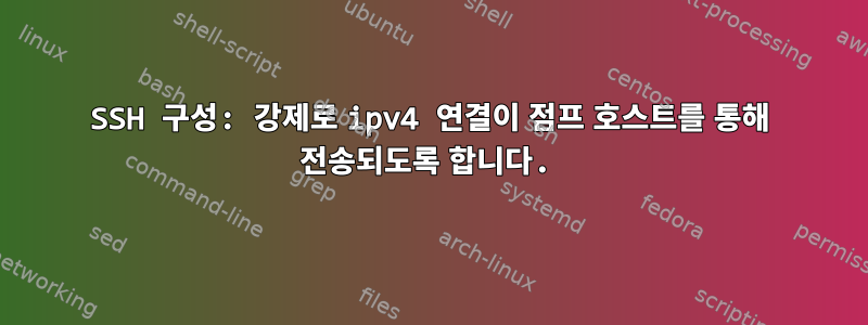 SSH 구성: 강제로 ipv4 연결이 점프 호스트를 통해 전송되도록 합니다.