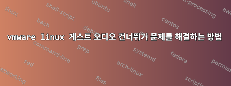 vmware linux 게스트 오디오 건너뛰기 문제를 해결하는 방법