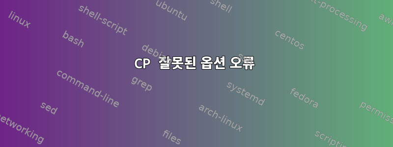 CP 잘못된 옵션 오류