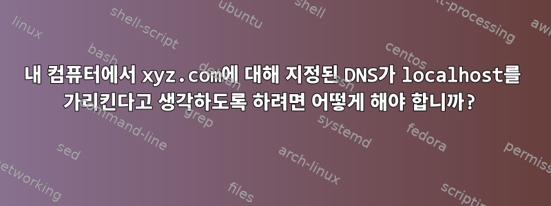 내 컴퓨터에서 xyz.com에 대해 지정된 DNS가 localhost를 가리킨다고 생각하도록 하려면 어떻게 해야 합니까?