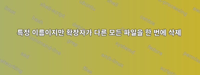 특정 이름이지만 확장자가 다른 모든 파일을 한 번에 삭제