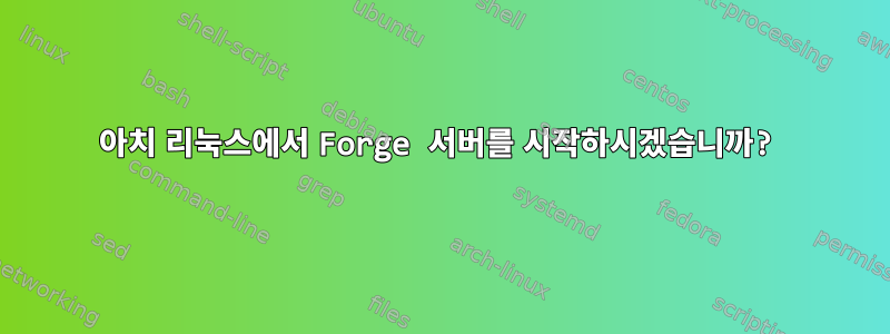 아치 리눅스에서 Forge 서버를 시작하시겠습니까?