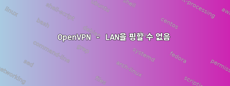 OpenVPN - LAN을 핑할 수 없음