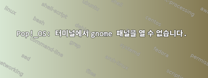 Pop!_OS: 터미널에서 gnome 패널을 열 수 없습니다.