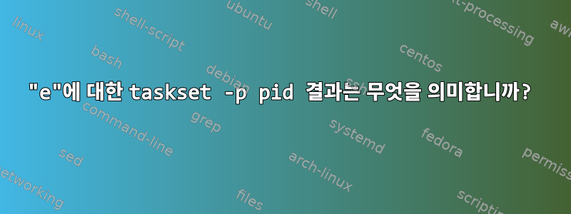 "e"에 대한 taskset -p pid 결과는 무엇을 의미합니까?