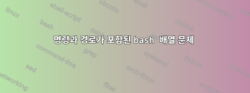 명령과 경로가 포함된 bash 배열 문제