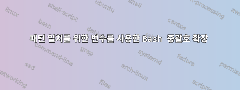 패턴 일치를 위한 변수를 사용한 Bash 중괄호 확장