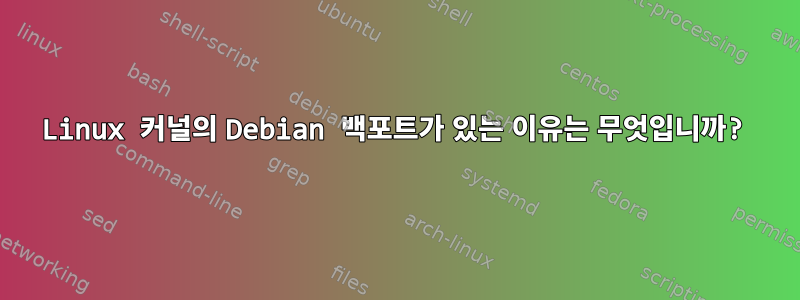 Linux 커널의 Debian 백포트가 있는 이유는 무엇입니까?