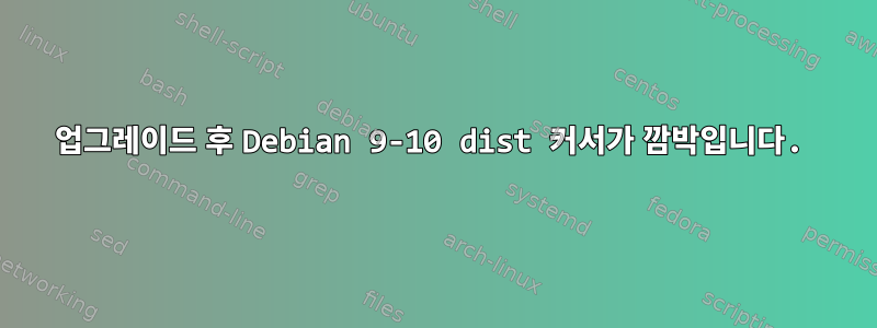 업그레이드 후 Debian 9-10 dist 커서가 깜박입니다.