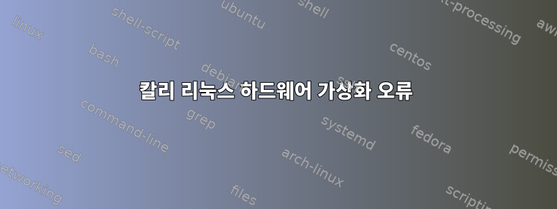 칼리 리눅스 하드웨어 가상화 오류