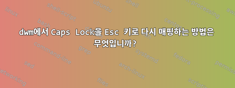 dwm에서 Caps Lock을 Esc 키로 다시 매핑하는 방법은 무엇입니까?