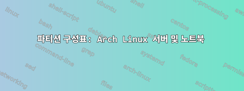 파티션 구성표: Arch Linux 서버 및 노트북