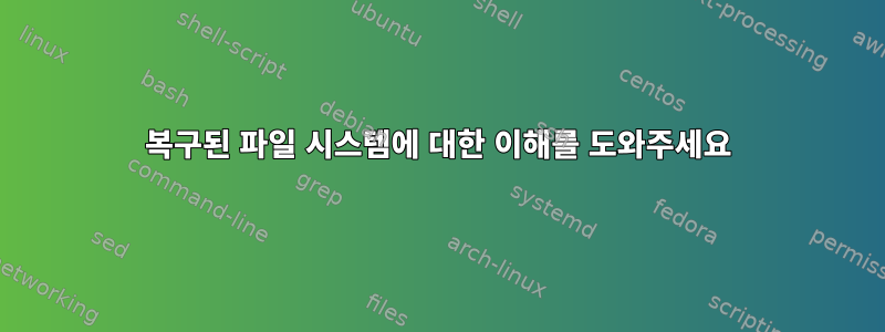 복구된 파일 시스템에 대한 이해를 도와주세요