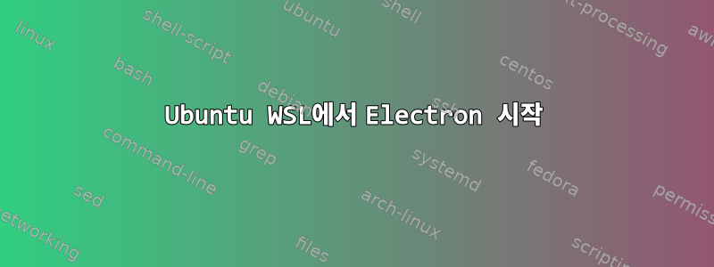 Ubuntu WSL에서 Electron 시작