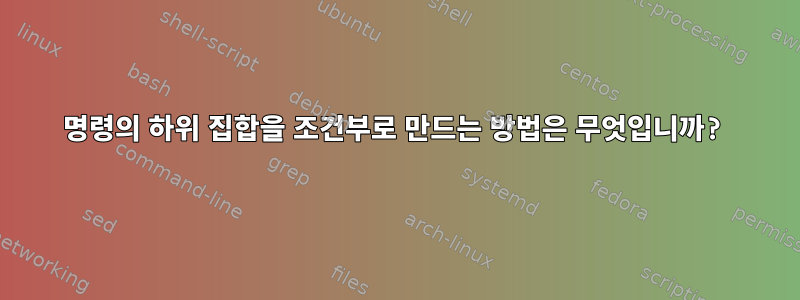 명령의 하위 집합을 조건부로 만드는 방법은 무엇입니까?