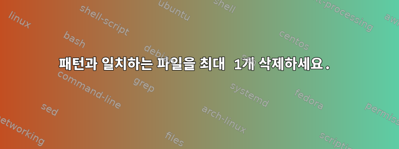 패턴과 일치하는 파일을 최대 1개 삭제하세요.