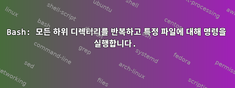 Bash: 모든 하위 디렉터리를 반복하고 특정 파일에 대해 명령을 실행합니다.