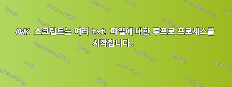 AWK 스크립트는 여러 txt 파일에 대한 루프로 프로세스를 시작합니다.