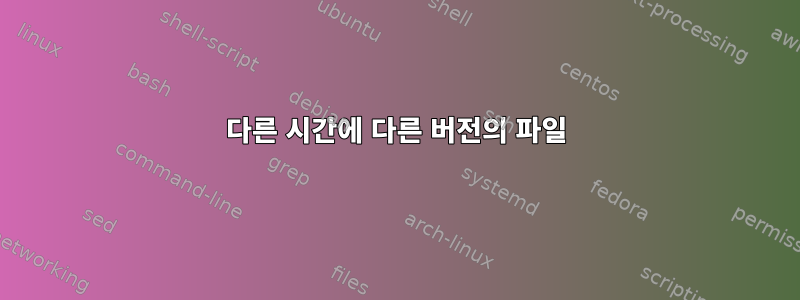 다른 시간에 다른 버전의 파일