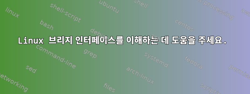 Linux 브리지 인터페이스를 이해하는 데 도움을 주세요.