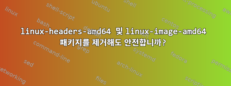 linux-headers-amd64 및 linux-image-amd64 패키지를 제거해도 안전합니까?