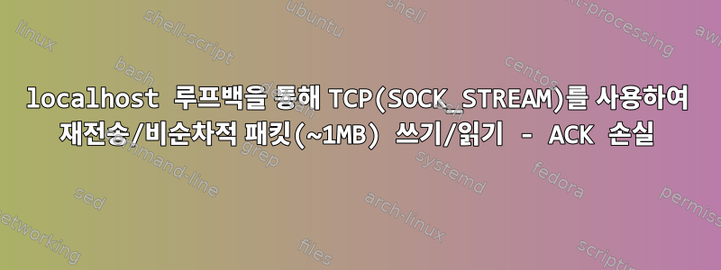 localhost 루프백을 통해 TCP(SOCK_STREAM)를 사용하여 재전송/비순차적 패킷(~1MB) 쓰기/읽기 - ACK 손실