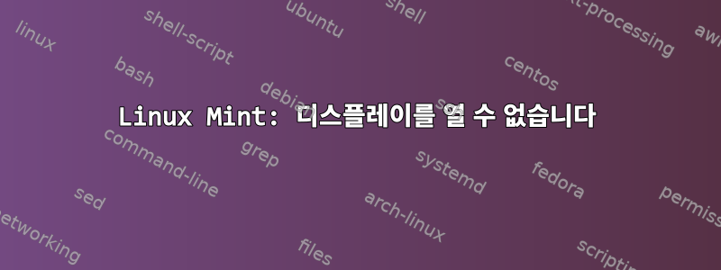 Linux Mint: 디스플레이를 열 수 없습니다