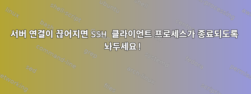 서버 연결이 끊어지면 SSH 클라이언트 프로세스가 종료되도록 놔두세요!