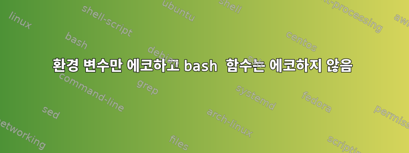 환경 변수만 에코하고 bash 함수는 에코하지 않음