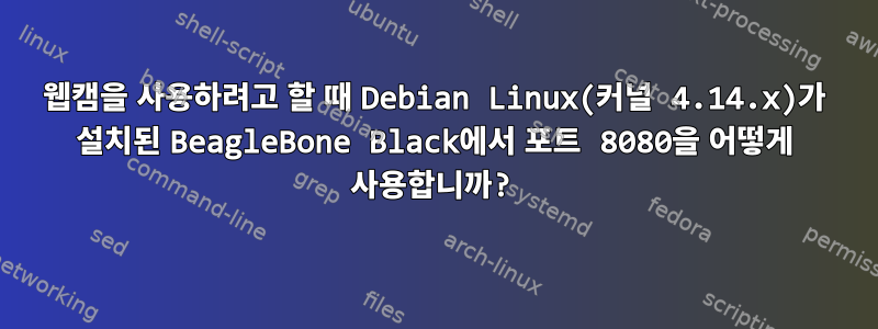 웹캠을 사용하려고 할 때 Debian Linux(커널 4.14.x)가 설치된 BeagleBone Black에서 포트 8080을 어떻게 사용합니까?