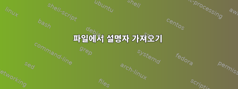 파일에서 설명자 가져오기