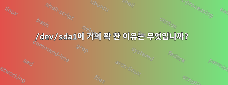 /dev/sda1이 거의 꽉 찬 이유는 무엇입니까?