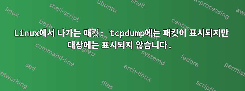 Linux에서 나가는 패킷: tcpdump에는 패킷이 표시되지만 대상에는 표시되지 않습니다.