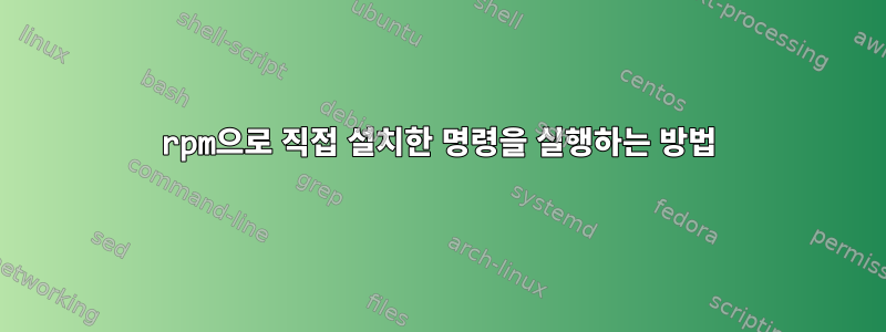 rpm으로 직접 설치한 명령을 실행하는 방법